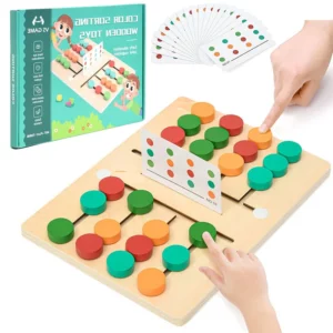 Puzzle coulissant coloré en bois Montessori