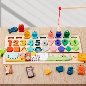 Jeu Montessori en bois 4 en 1