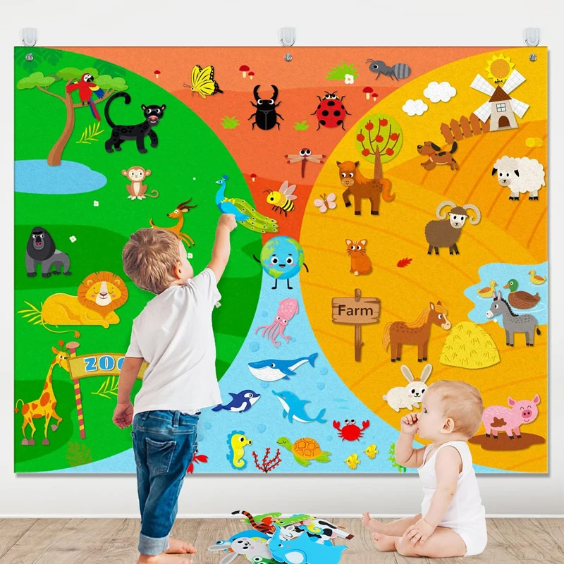 Tableau mural interactif 4 en 1 Montessori