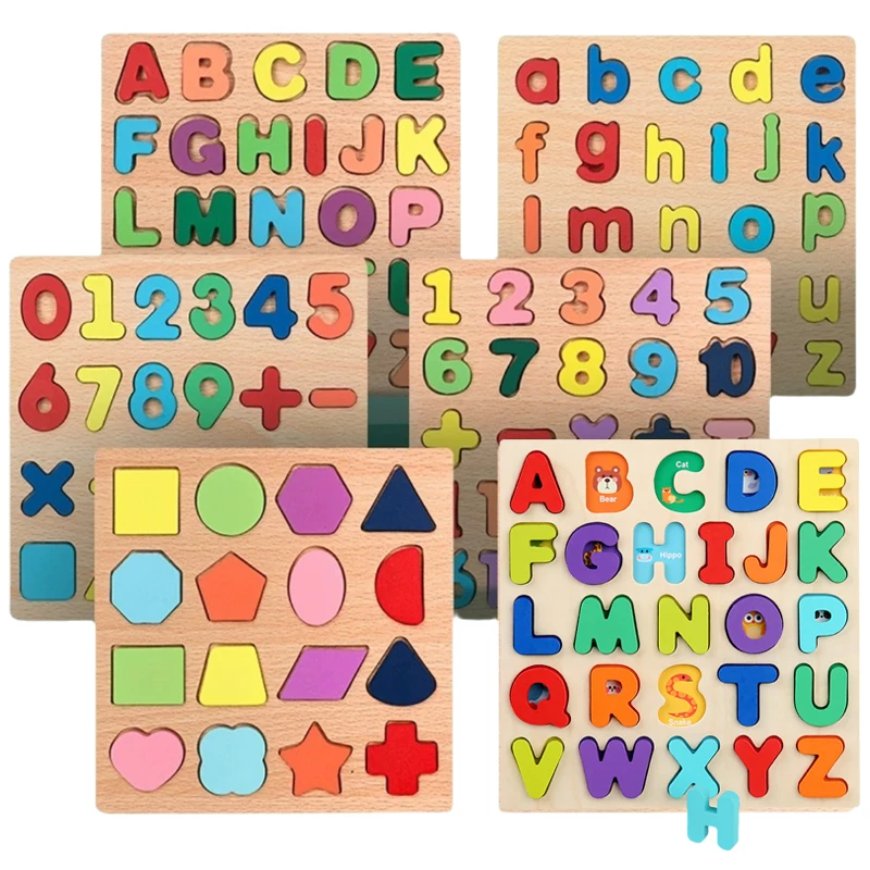 Puzzle Montessori en bois alphabet et chiffres