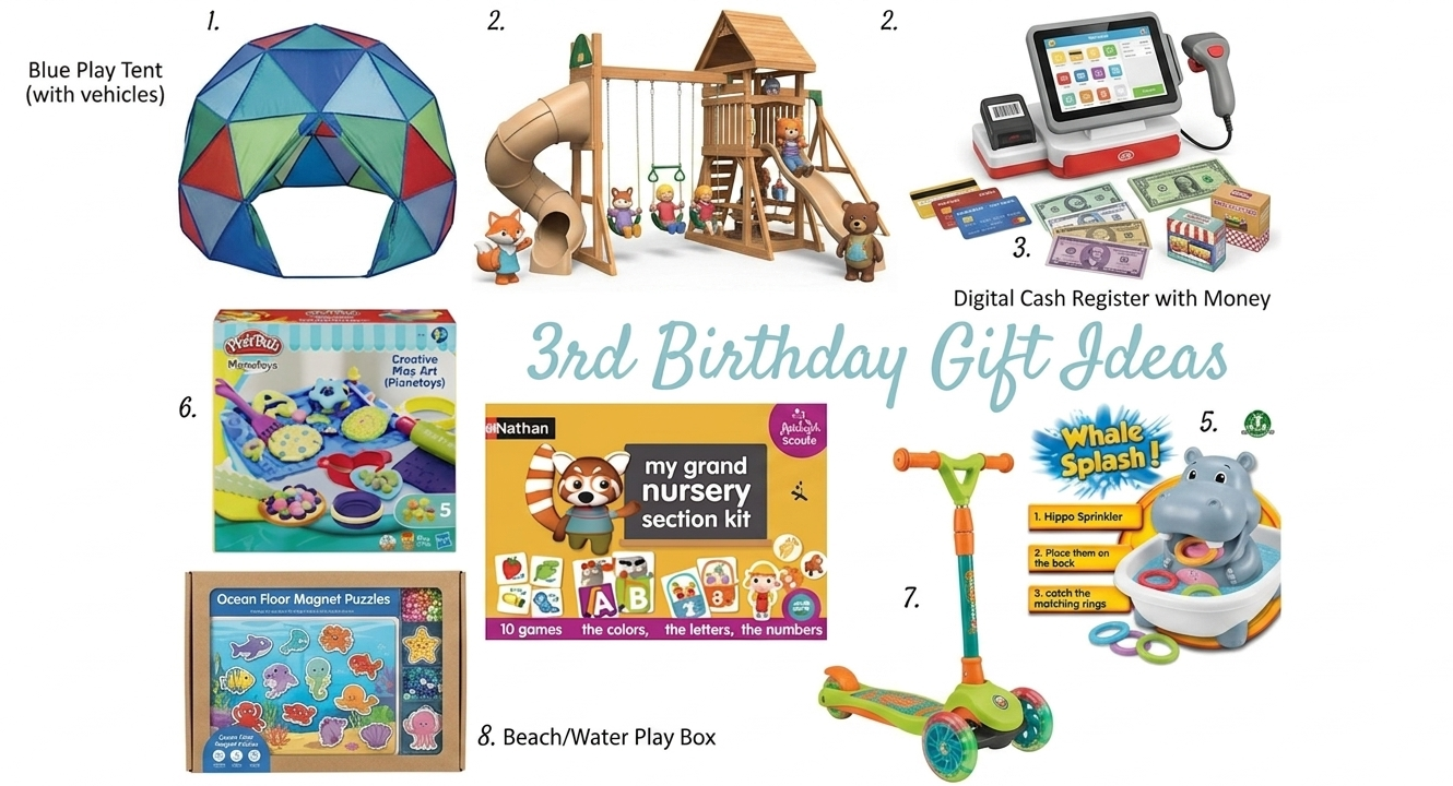 Sélection de jouets variés pour cadeau d'enfant.