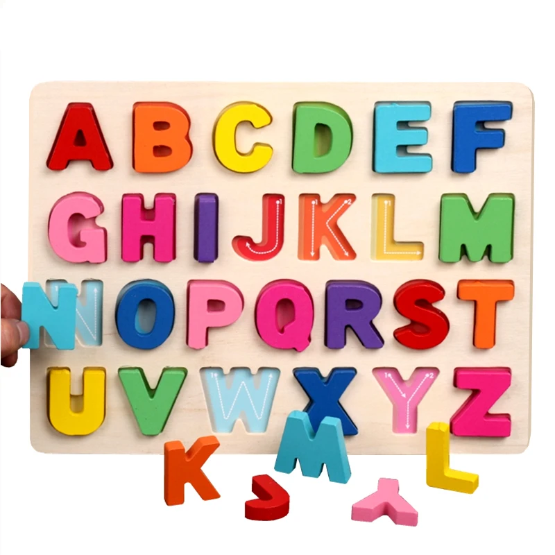 Puzzle Montessori en bois alphabet et chiffres
